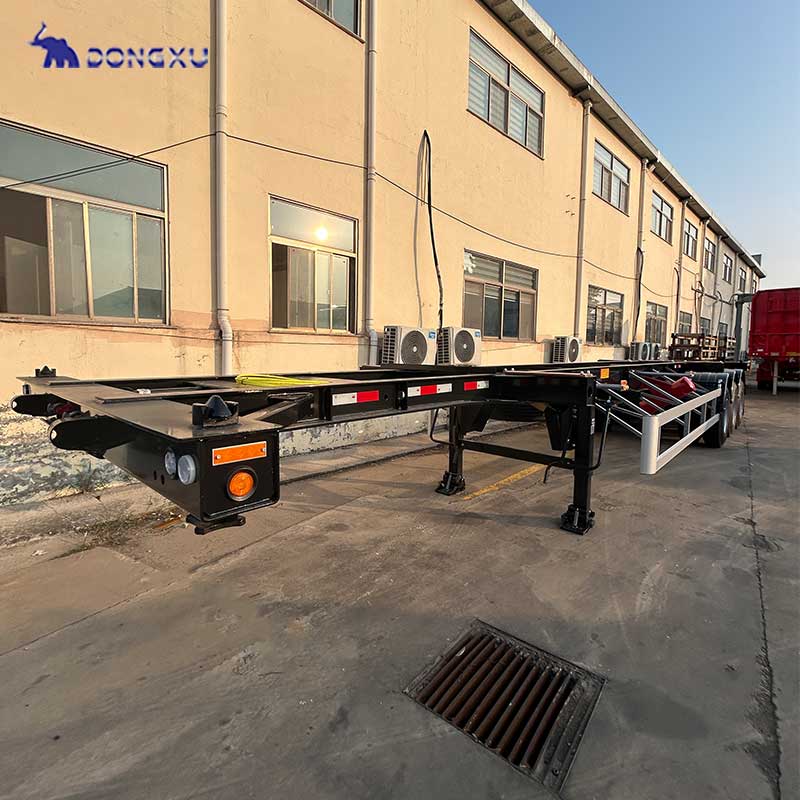 China Brand New Custom 3 4 Axles 40ft 48ft 53ft 60ft Air Suspension Light Weight Container Skeleton Semi Trailer1 1