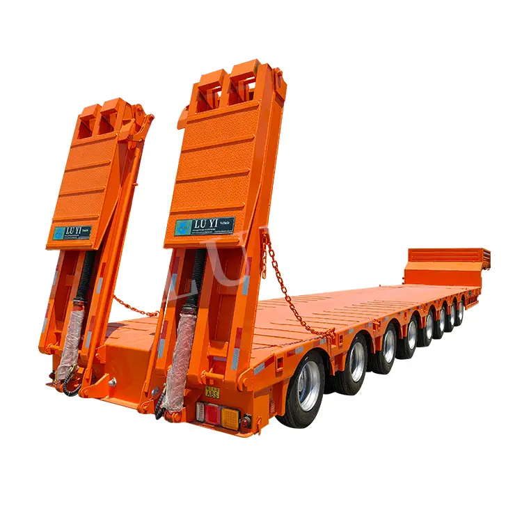 8 Axles 120 Tons Air Suspension Lowbed Lowboy Semi Trailer 1