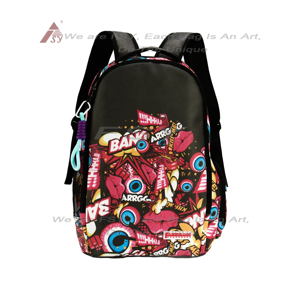 Custom Fashion Trend Boys High School Leisure Large Capacity Graffiti Backpack Wholesale Custom Logo Printing Printed Backpack 1