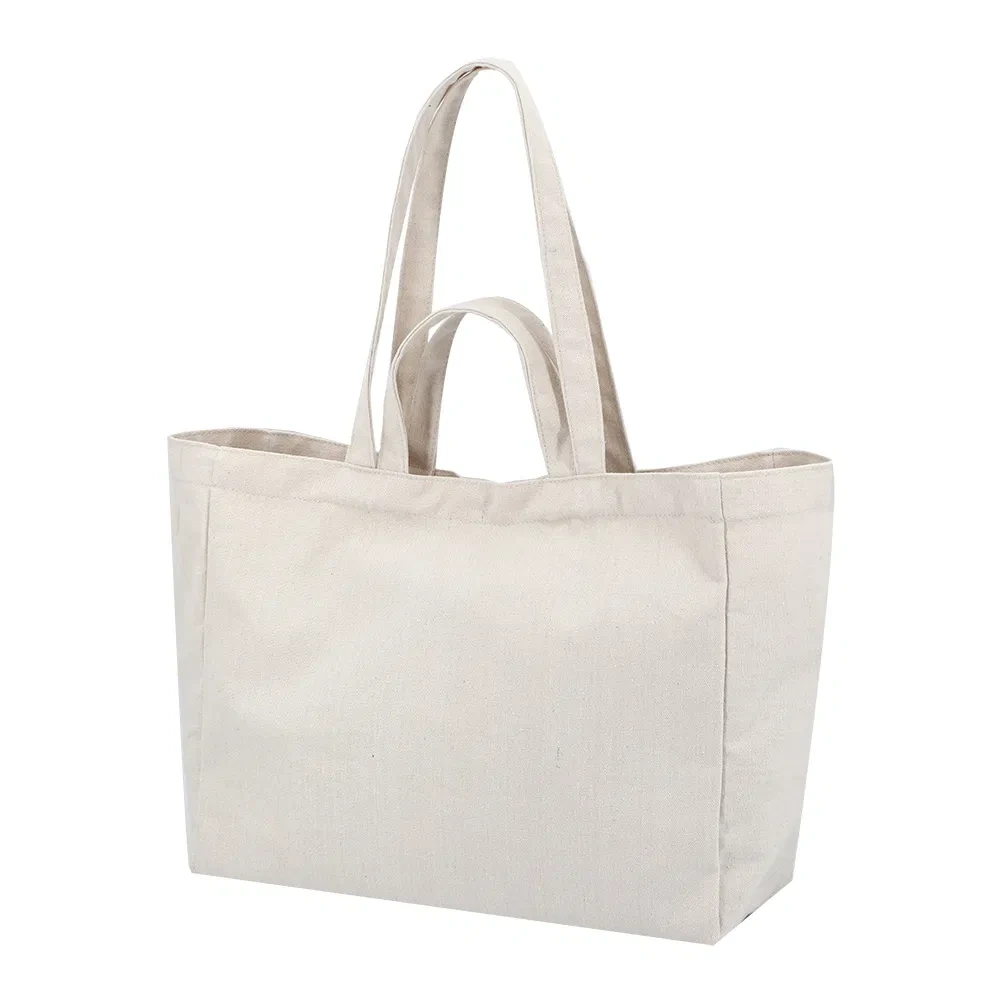 Многоразовая экологичная сумка-шоппер из органического хлопкового канваса с индивидуальным логотипом и размером, предназначенная для покупок в продуктовом магазине. 1