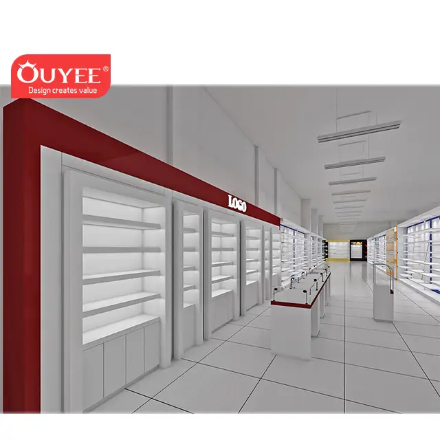 Schuh- und Taschenvitrine für den Ausstellungsraum eines Einkaufszentrums – Ladeneinrichtung 1