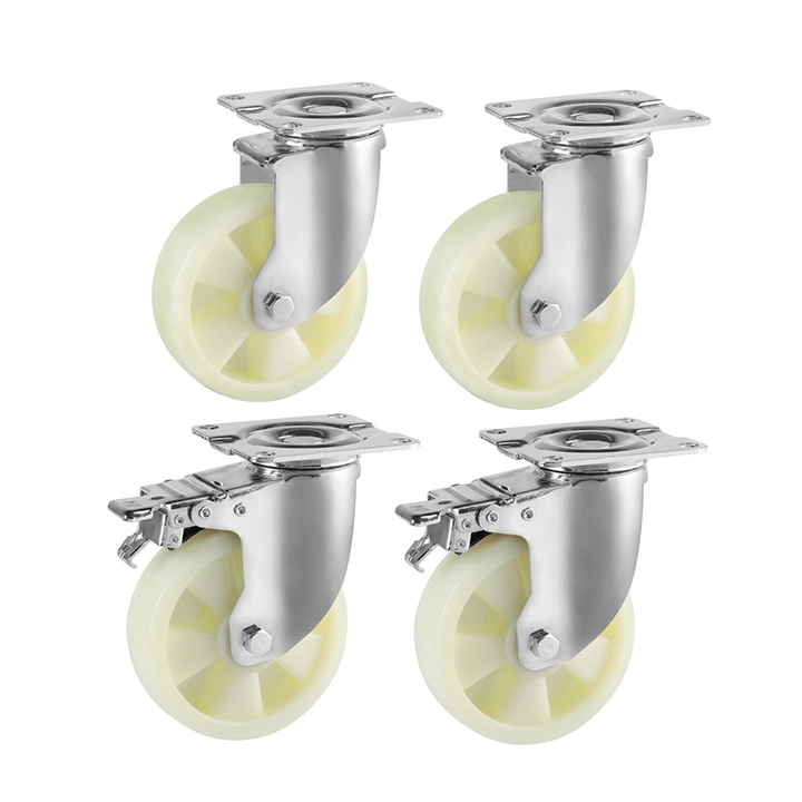 Swivel 6 Inch Casters White Medium Heavy Duty Transport Caster Wheel For Trolley 1