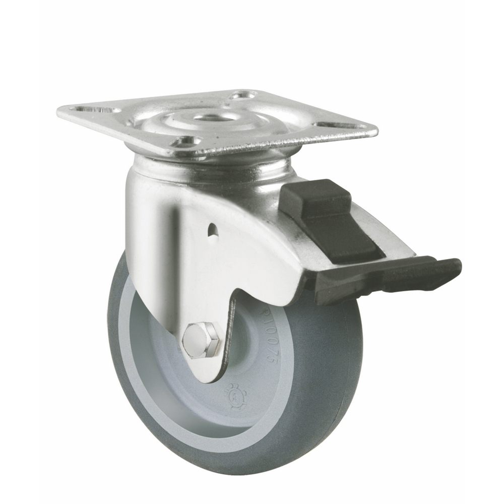 Best Selling 2inch 3inch Stainless Steel Apparatus Casters Flexible Rotation Full Braking Trolley Caster For Supermarket 1