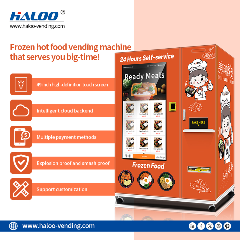 24 Hour Frozen Hot Food Vending Machine | Microwave Fast Heating & 45 Seconds to Serve 6