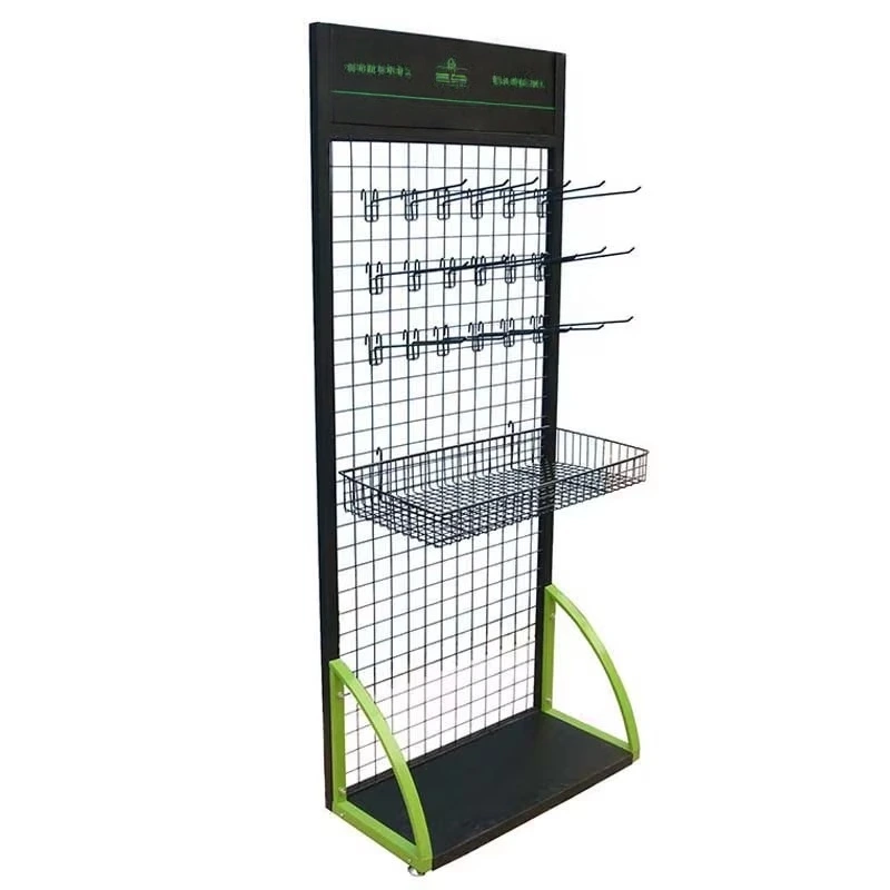 Retail Metal Wire Display Stand Gift Shop Basket Shelves Display Floor Standing 1