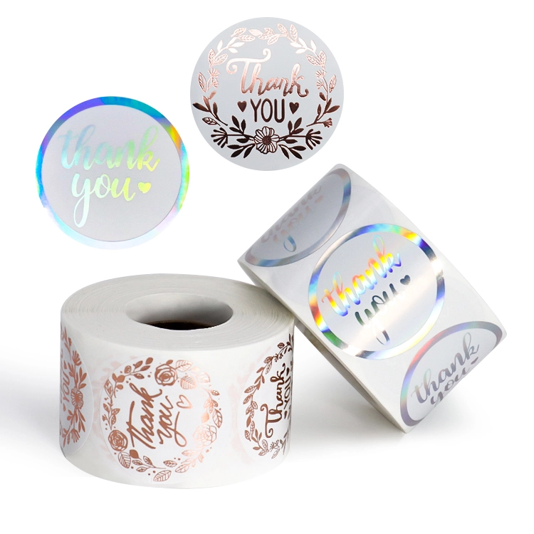 Round Brand Logo Stickers - Glossy Vinyl, Gold Foil, Waterproof 1