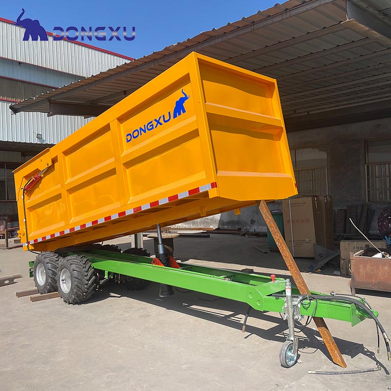 Folding Utility Trailer 8 Ton Two Wheel Mini Car Farm Wagon Tipping Dump Semi-trailer 5