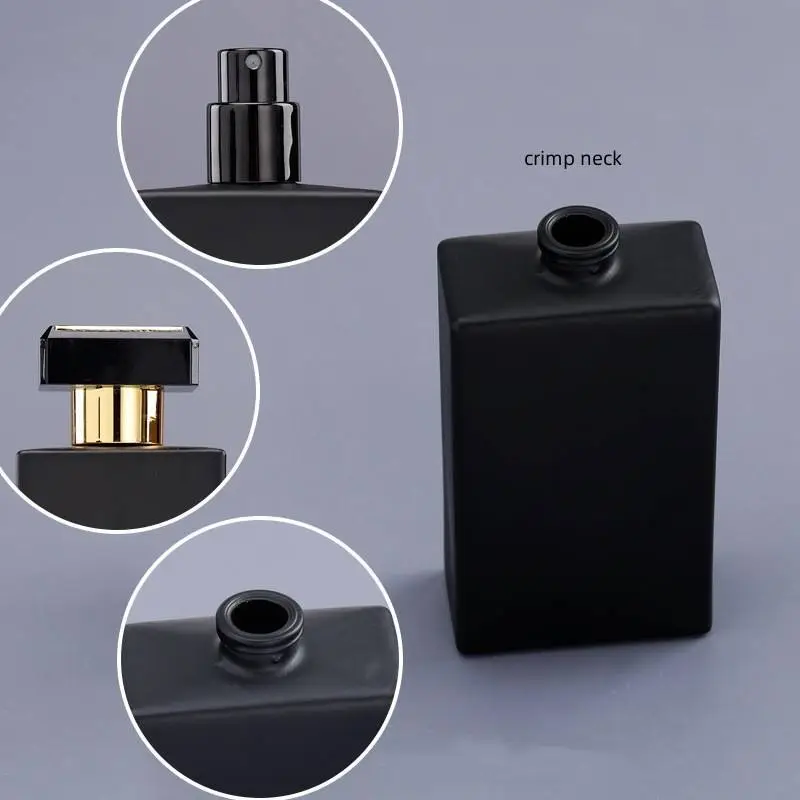 Black Matte Glass Perfume Bottles - 30ml 50ml 100ml Sizes 1