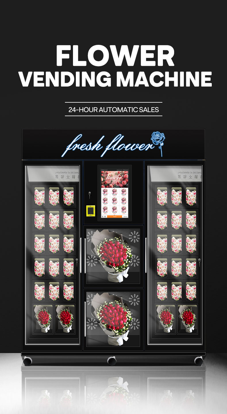 Haloo 10-12 Cells Custom Logo Flower Vending Machine Gifts Holding Machine With Cooling Function And Sdk 7
