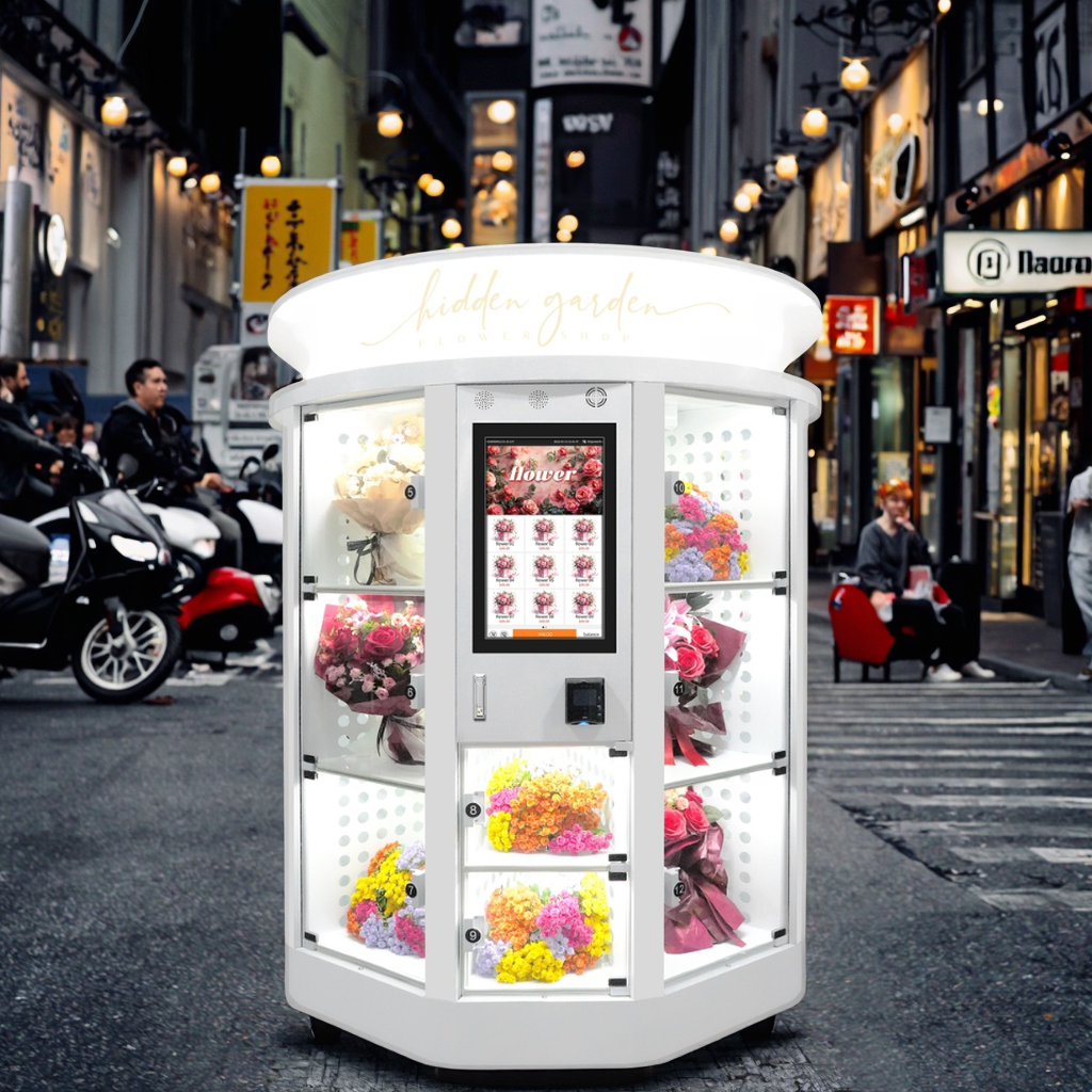 Haloo Different Size Flower Vending Machine Customistic Logo Brand On The Machine Top With Light Cooling System Machine 1