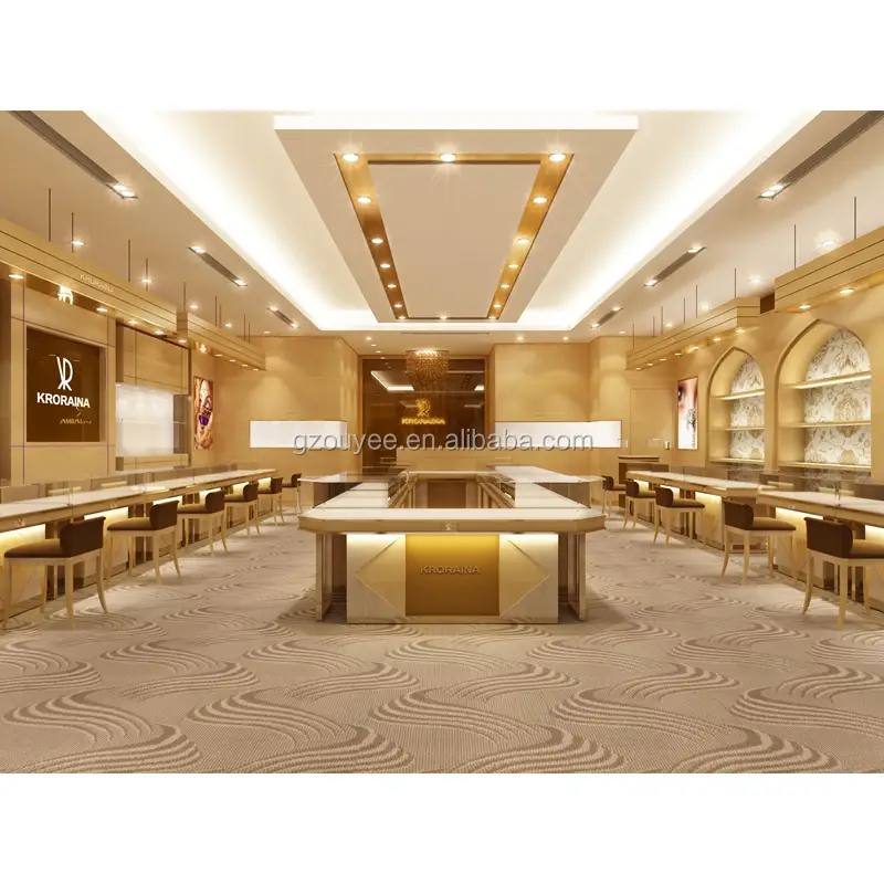 Innenarchitektur &amp; 3D-Visualisierung Möbeldesign für ein Goldjuweliergeschäft 1