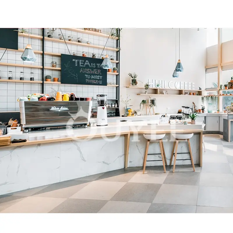 Kaffeekiosk aus Holz für ein Einzelhandelsgeschäft für Kaffee und Bubble Tea 1