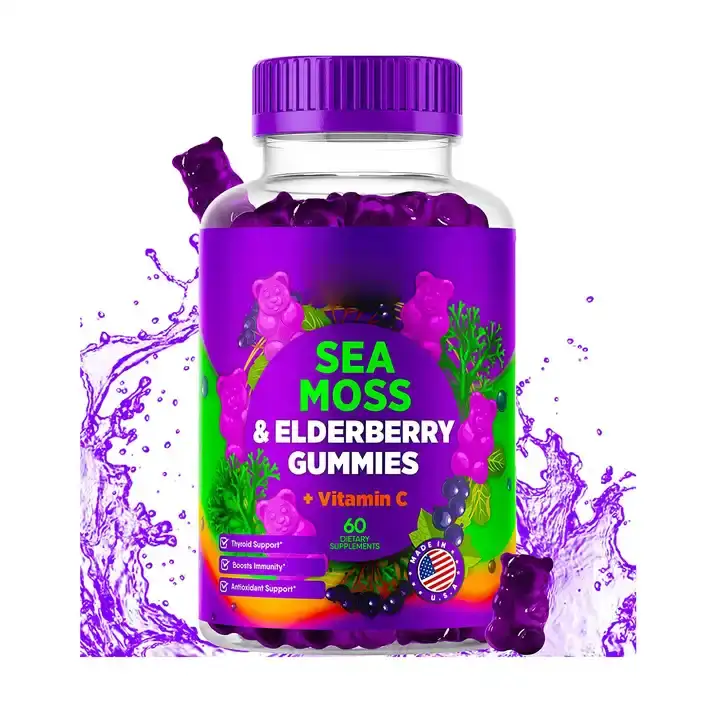 Sea Moss & Elderberry Vitamin C Gummies, Thyroid & Immunity 1
