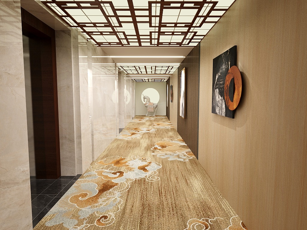 Moquette de couloir de bureau à rayures en nylon avec envers en nylon 3