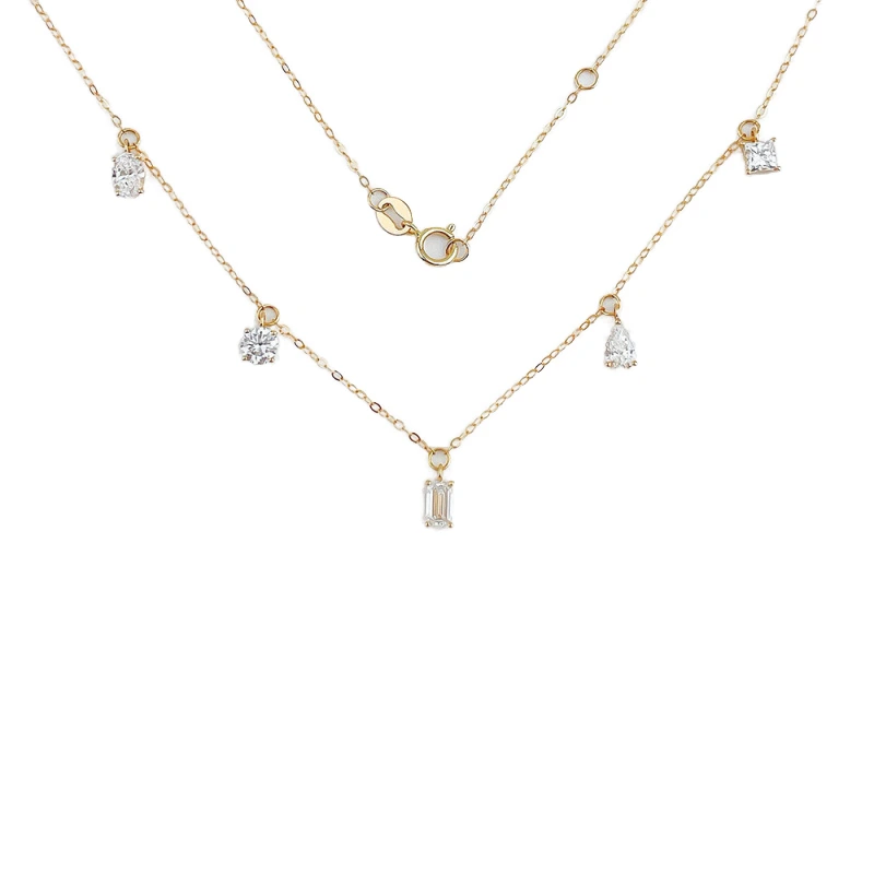 Dk Lab-grown Diamond Necklace Scattered Drill With 18k Gold Minimalist Style Necklace Party Gift Direct Factory Offer 1