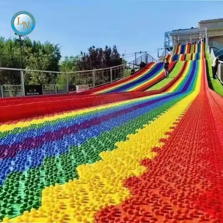 Commercial Children Large Outdoor Playground Equipment Dry Slope Ski Tubing Tubby Rainbow Water Slide Track 1