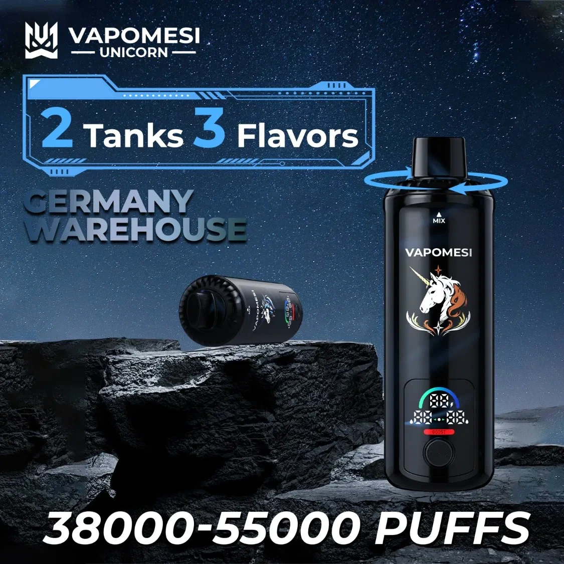 Free Shipping Dual EU Warehouse Vapomesi 55K Puffs 55000 Puff Bar 35K Disposable Vape Pen E-Cigarette Wholesale Double Flavors 2in1 Randm Tornado 9K 50K - Disposable and Vape Pen 1