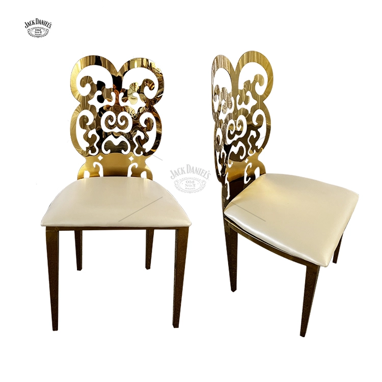 High Quality Cafe Dining Chair With Gold Chrome Metal Legs Stainless Steel Chairs Wedding 1