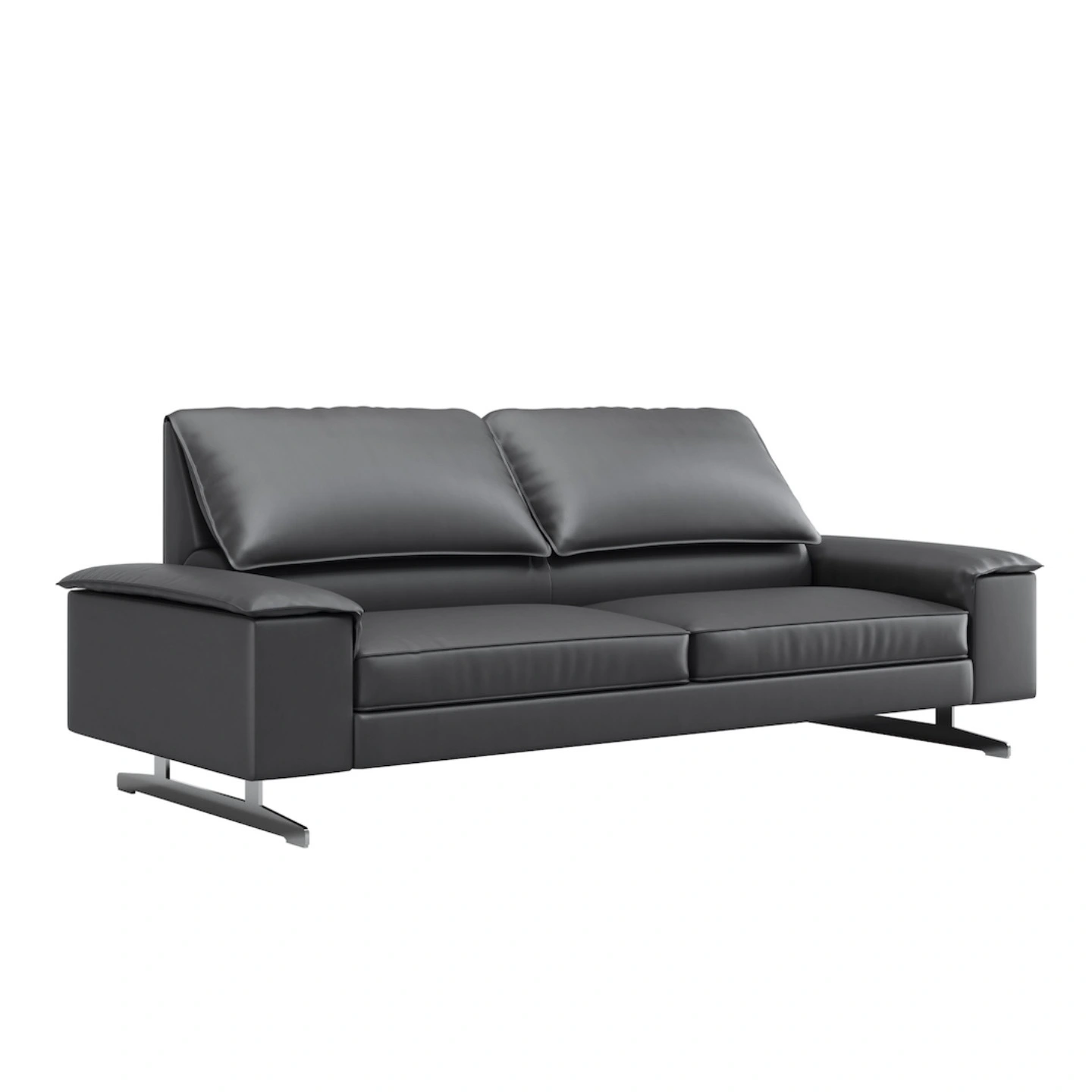 High Quality Leather Living Room Business Office Couch 3-seats Sofa Customer Meeting Room Furniture Office Sofa 1