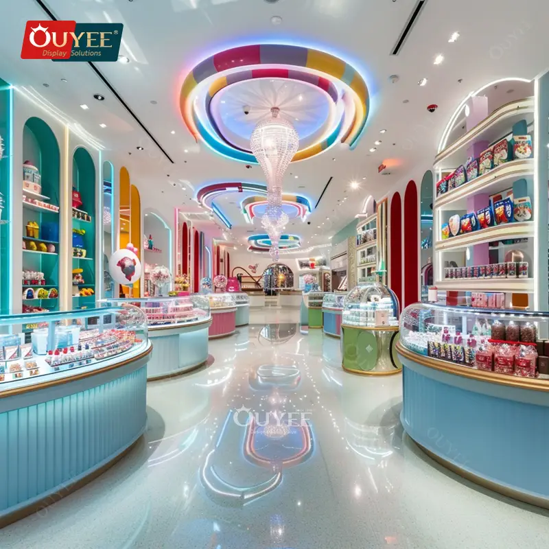 رف عرض للحلويات والوجبات الخفيفة والمكسرات والحلوى 1