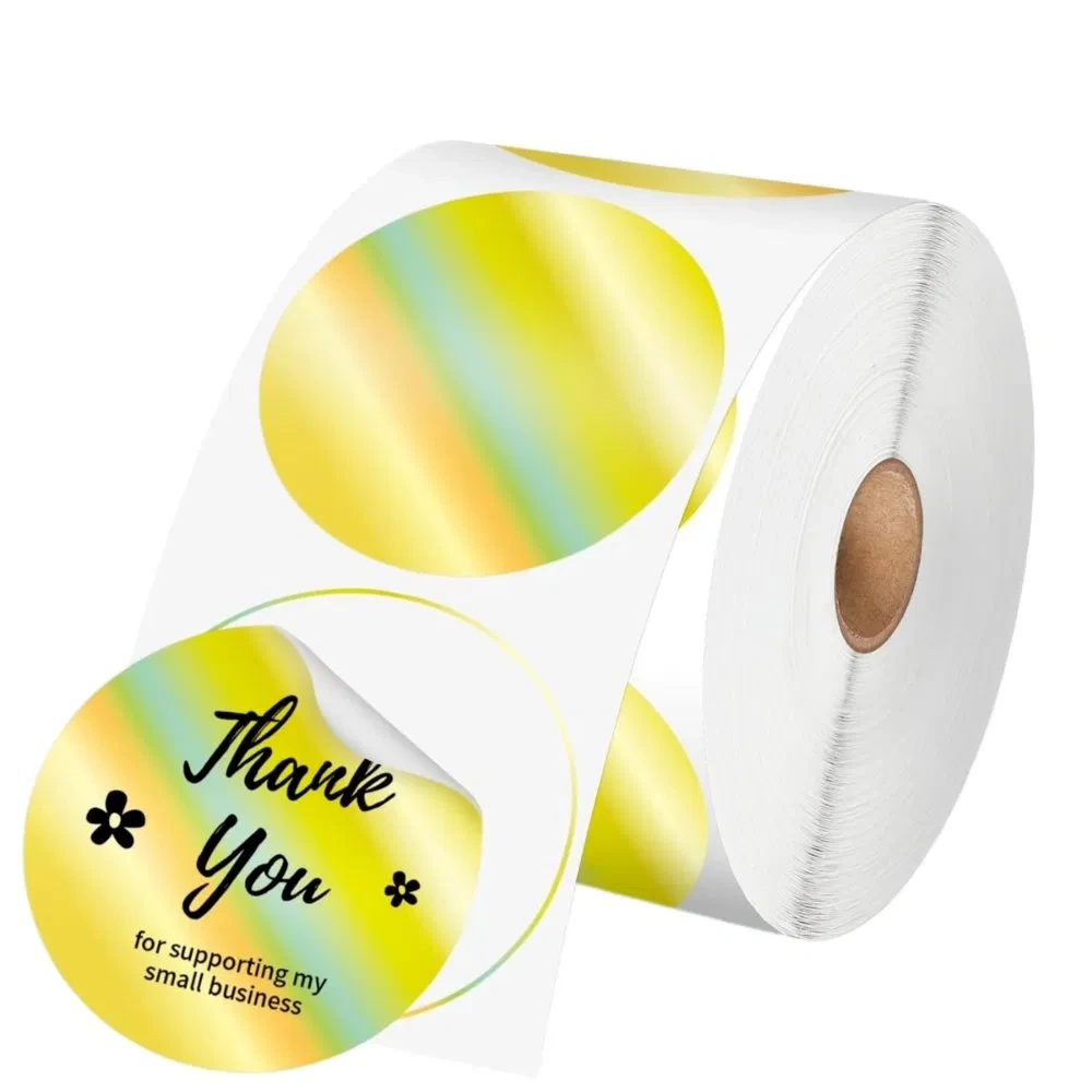 Round Paper Self - Adhesive Labels&Sticker Yellow Rainbow 1