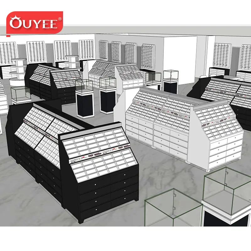 منصة عرض النظارات وخزانة عرض متجر البصريات للبيع بالتجزئة 1