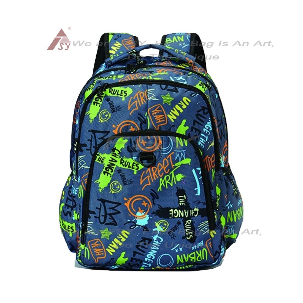 New Backpack Boy High School Students School Bag Heat Transfer Flower Backpack Outdoor Waterproof Backpack 1