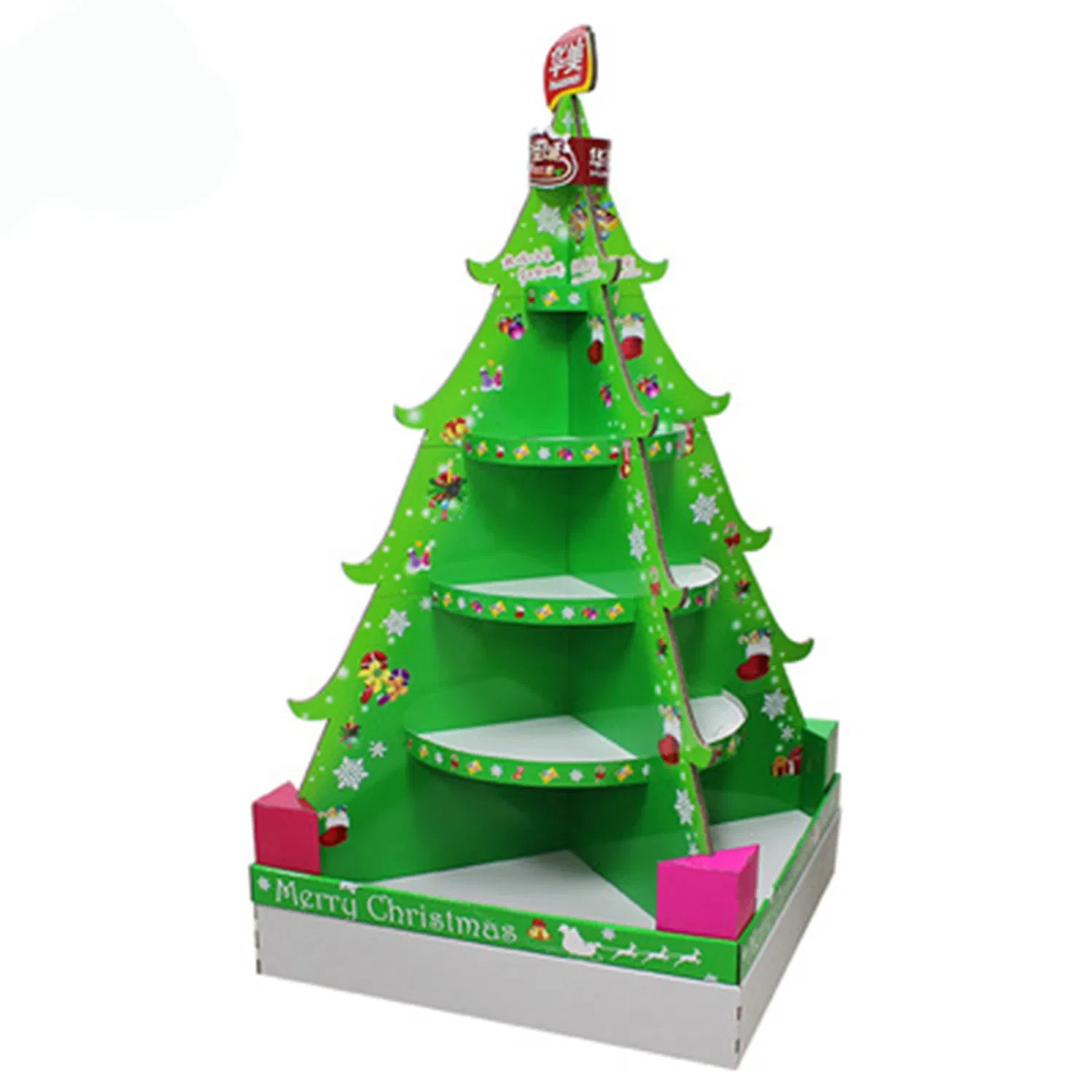 Two Sides Pop Cardboard Christmas Chocolate Display Stand Shelf Food Pallet Display 1