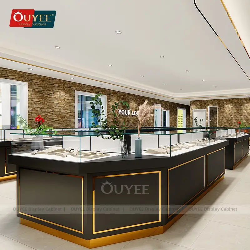 Vetrina espositiva in legno per gioielli, ideale per negozi di gioielli in oro. 1