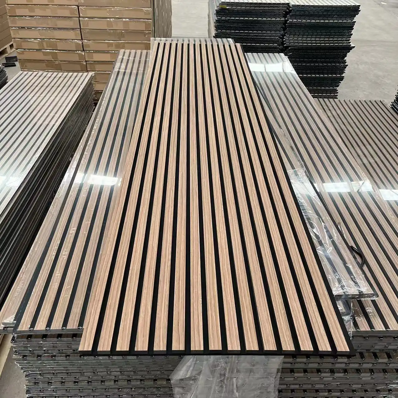 Wooden Slat Acoustic Wall and Ceiling Panels for Noise Reduction and Sound Absorption 1