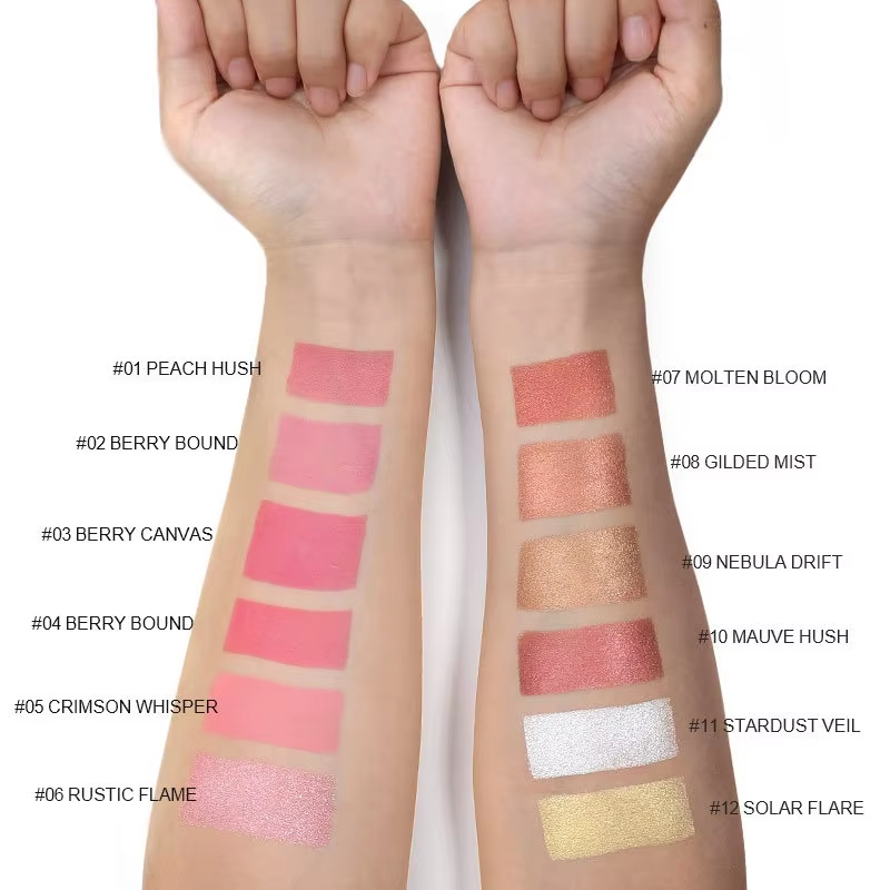 Mlm Private Logo Pink Blush Palette Make Up For Face Brightening Mixed Color Blush Highlighter Blusher 1