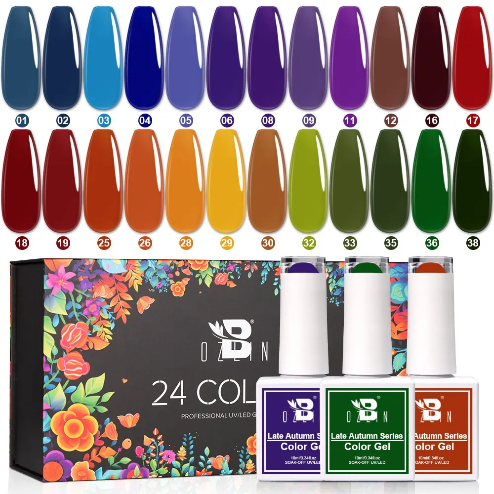 Kit de vernis à ongles gel Bozlin 10 ml, couleurs automne, OEM marque privée, vente en gros 1