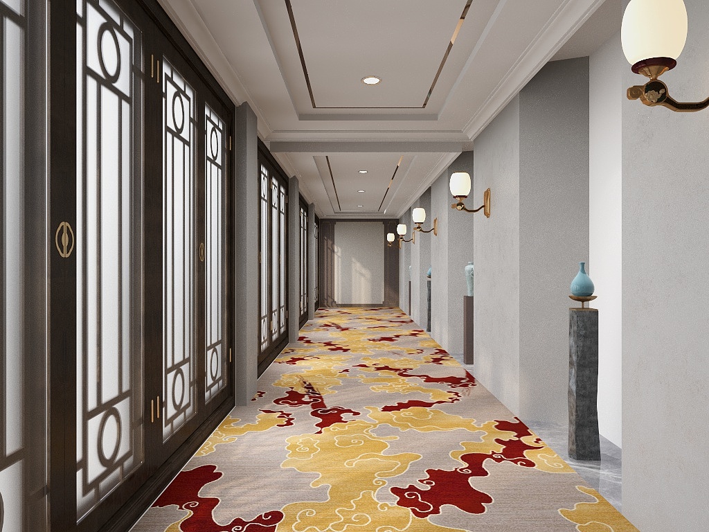 Akminster Wool Nylon Printed Hotel Corridor Carpet 4m Width 3