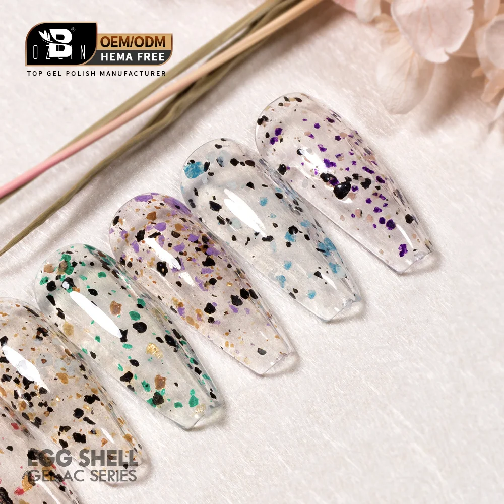 Bozlin Transparent Egg Shell UV Gel Nail Polish Kit with 16 Color Gels, OEM Available 1