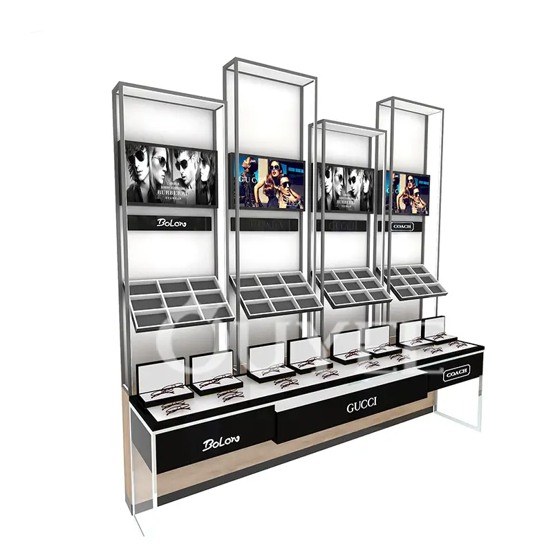 أثاث أكشاك النظارات - طاولة عرض وخزانة عرض في متجر بصريات 1