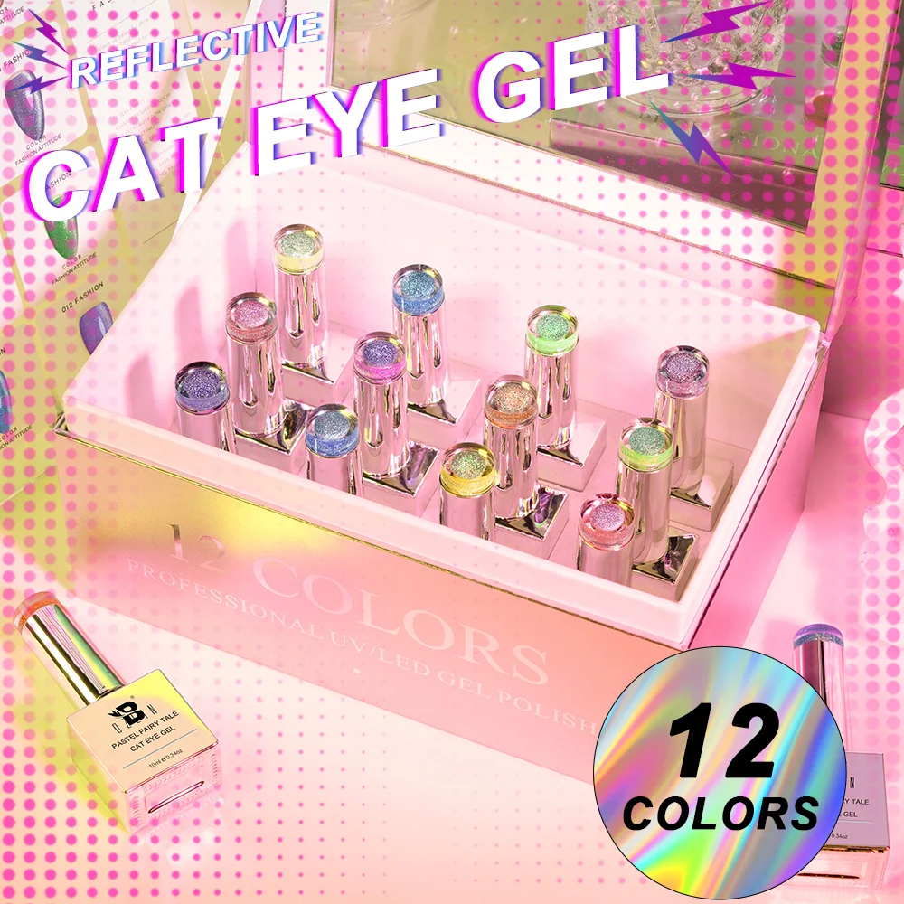 Coffret de vernis à ongles gel magnétique œil de chat Bozlin 10 ml, sans Hema ni TPO, 12 couleurs 1