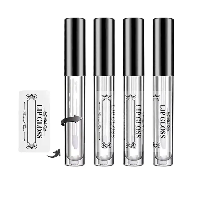 Etichette cosmetiche personalizzate trasparenti per lucidalabbra con stampa del logo 1