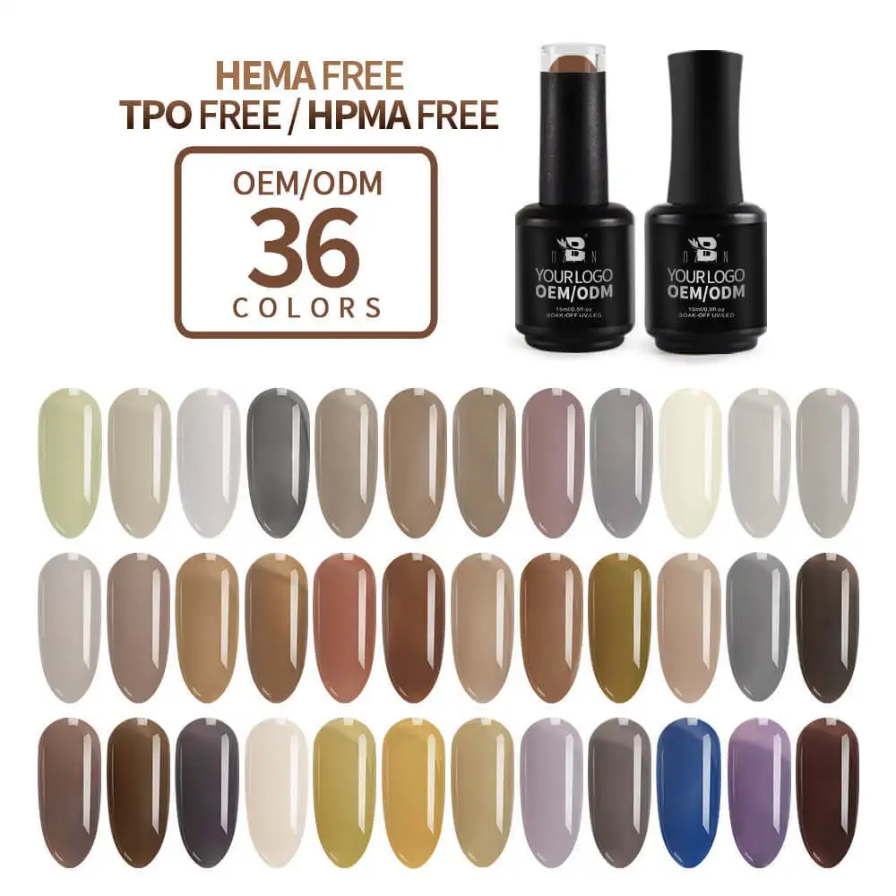 36 Colors Coffee Series 15ml Semi-Transparent Soak Off UV Gel Nail Polish 1