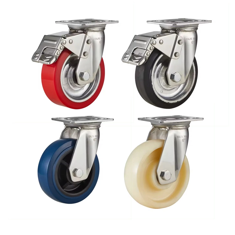 Industrial Swivel Caster Heavy Duty Universal 100mm Casters Wheel For Trolley Carts 1