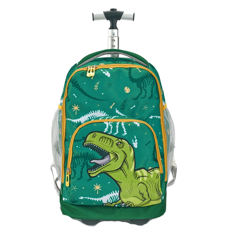 Wholesale Custom Dinosaur Cartoon Wheels Bag For Children Student School Rolling Backpack Kids Trolley School Bags 1