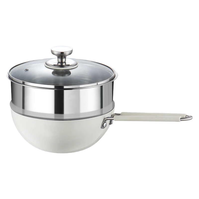 Small 16cm Metal Stock Pot 316 Three-layer Steel 2mm Thick Soup Baby Milk Food Supplements Instant Noodles Stir-fry Lid Grid 1