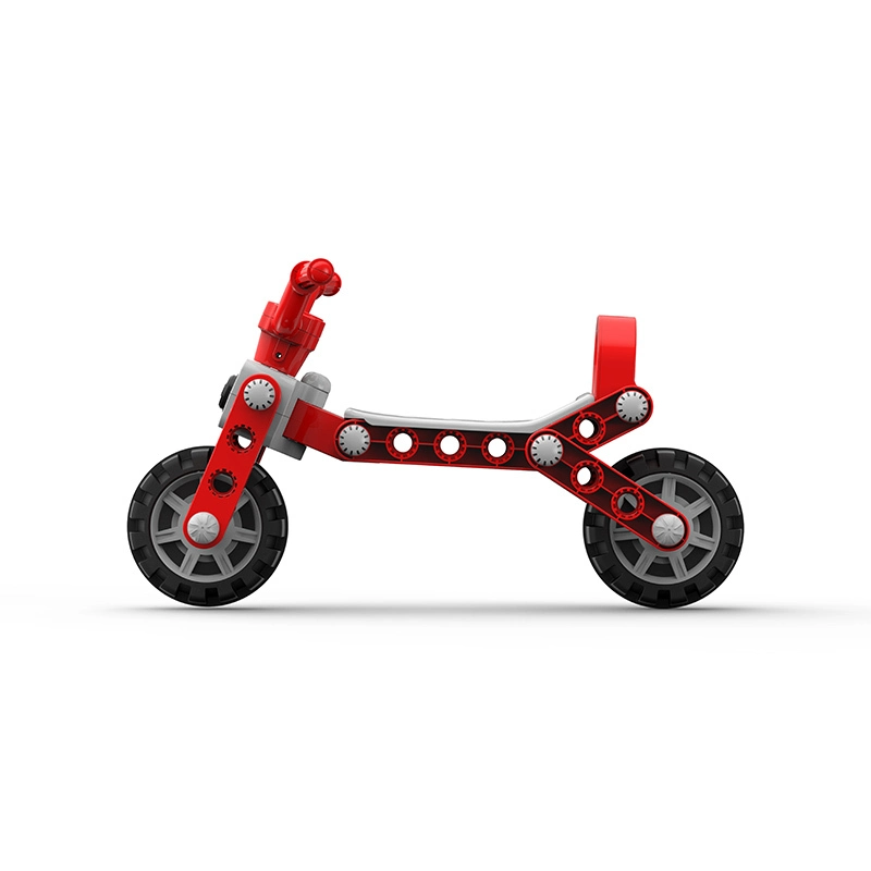 耐用ABS/PP儿童积木自行车玩具带音乐播放器喇叭滑轮适合2-4岁儿童室内/室外玩耍 1