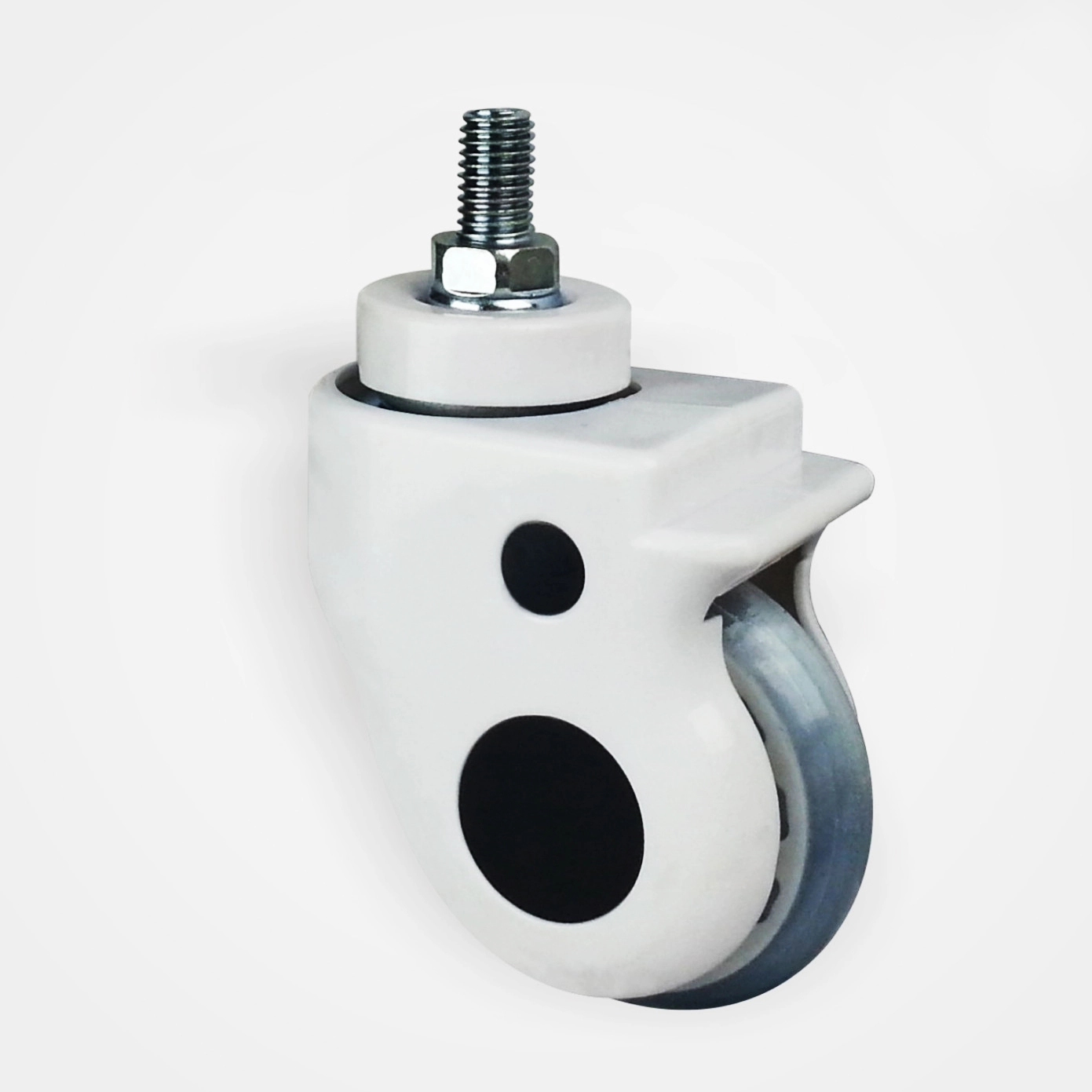 Tpr Medical Equipment White 3 Inch With Brake/without Brake Medical Casters 75mm Tpr Wheel With Steel Bracket 1