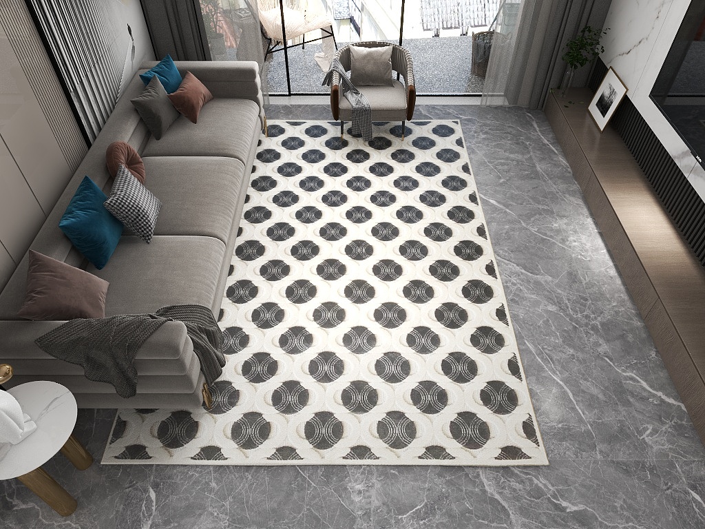 Tapis nordiques lavables en polypropylène pour salon et chambre 6
