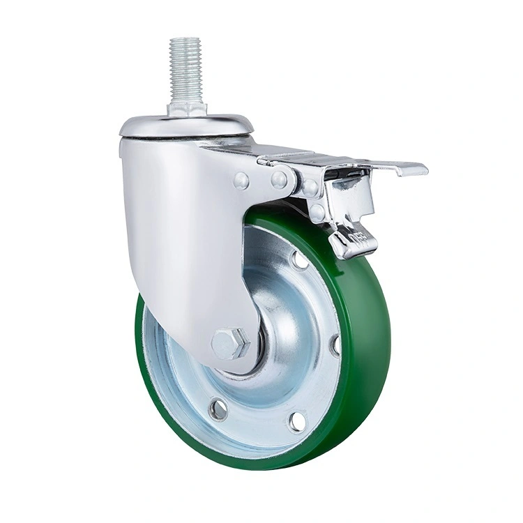 Made In China 4 5 6 Miduem Heavy Duty Trolleys Polyurethane Caster Wheels With Total Brake 1