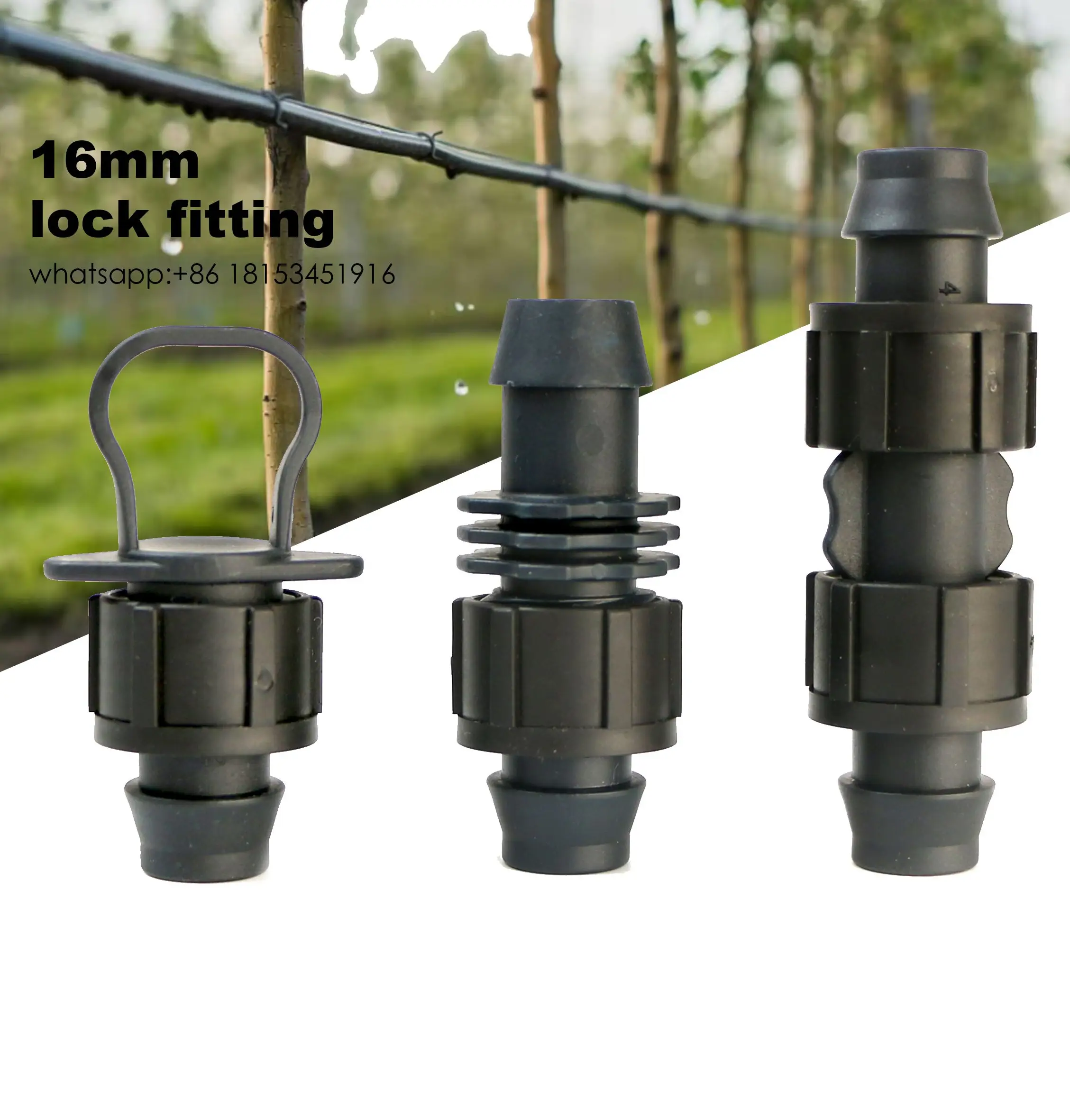 16mm Drip Tape Lock Coupling End Cap for Irrigation 1