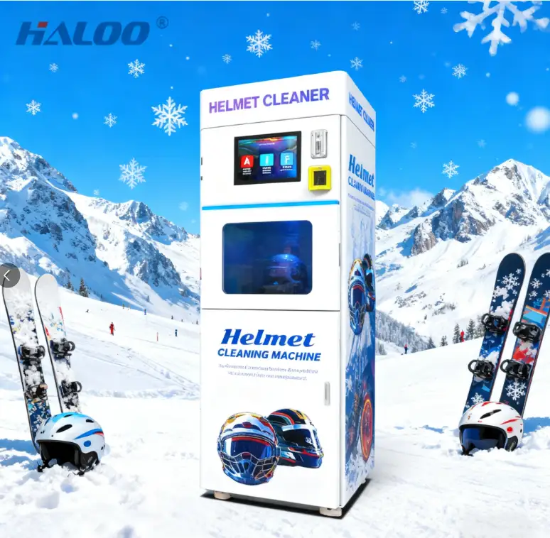 Haloo fully automatic disinfection steam motorcycle ski helmet cleaning vending machine single compartment with fragrance function 1