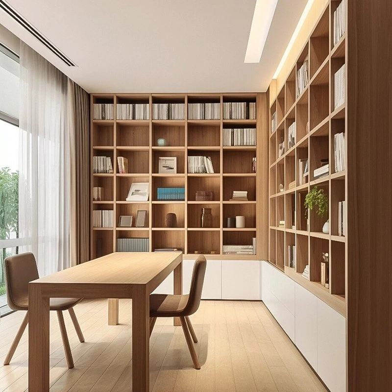 Custom Modern Wholesale Classical Vintage Display Stand Melamine Wooden Open Bookshelf Black Metal Frame Filing Bookcase 1