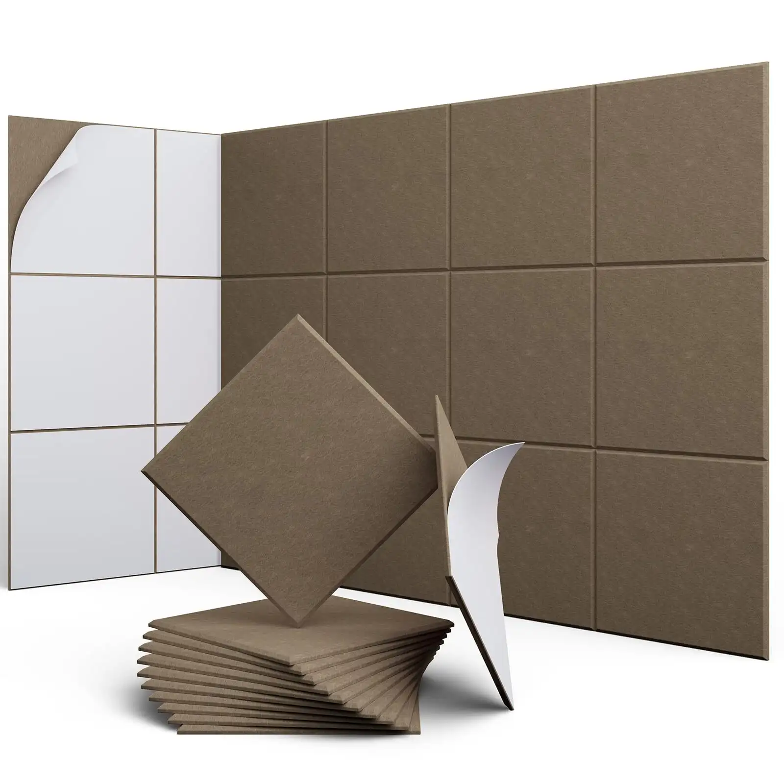 Hangszigetelő akusztikus panelek 100% újrahasznosított poliészterből, PET filcből, tűzálló kartonból 1