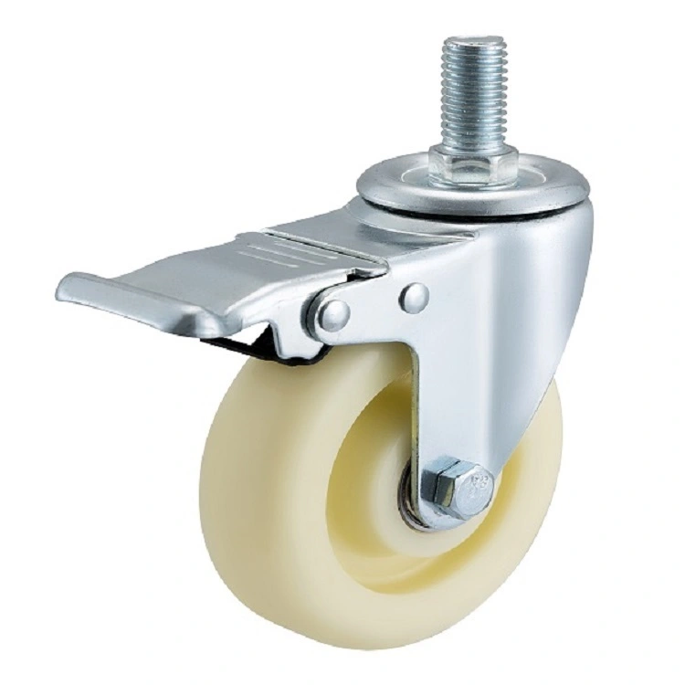 Hot Sales Wear Resistant Double Ball Bearing Trolley Casters With Brake 3/4/5 Inch Pulley Wheels 1